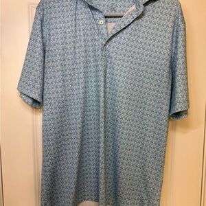 Johnnie O M Blue Patterned Polo Shirt